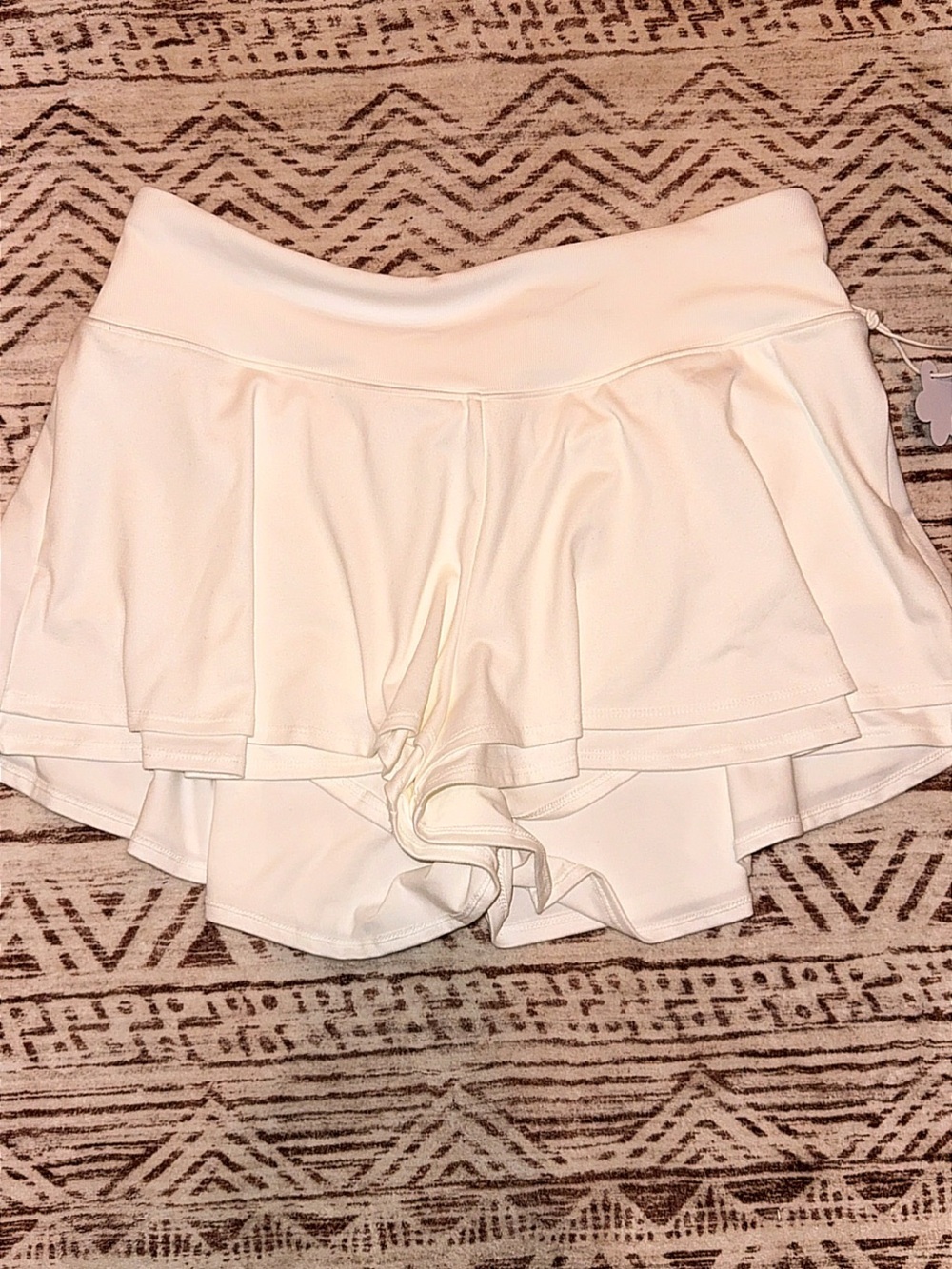 White Layered Skirted Athletic Skort